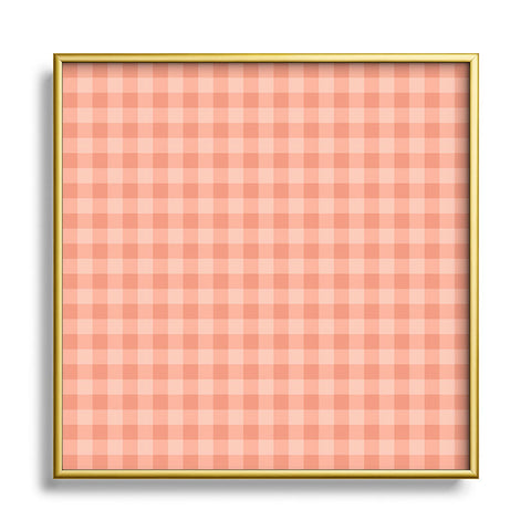 Colour Poems Gingham Rose Square Metal Framed Art Print