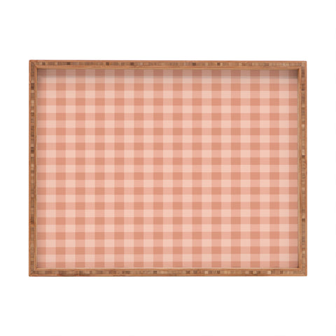 Colour Poems Gingham Rose Rectangular Tray