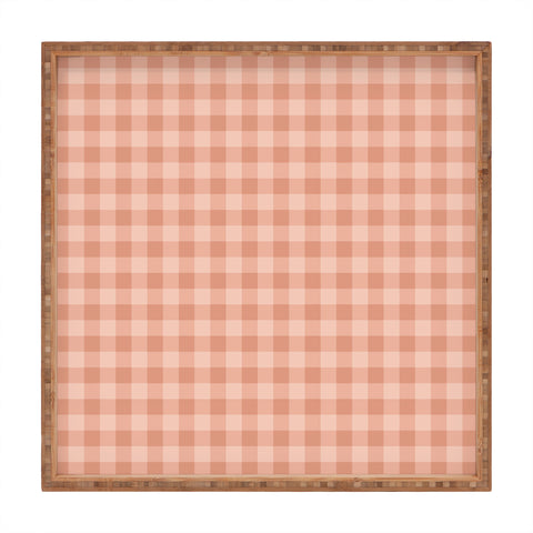 Colour Poems Gingham Rose Square Tray