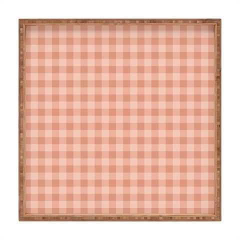 Colour Poems Gingham Rose Square Tray