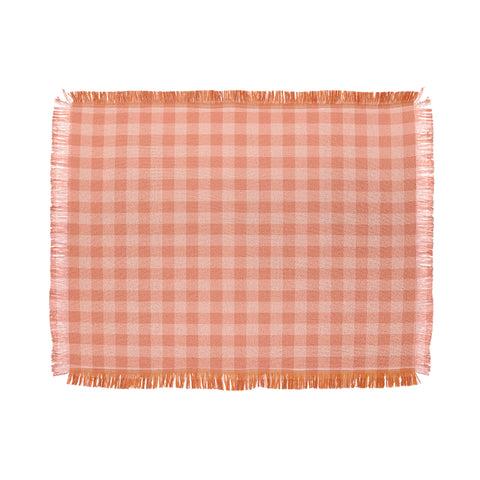 Colour Poems Gingham Rose Throw Blanket