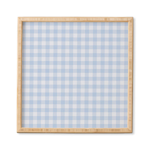 Colour Poems Gingham Sky Blue Framed Wall Art