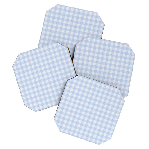 Colour Poems Gingham Sky Blue Coaster Set