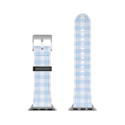 Colour Poems Gingham Sky Blue Apple Watch Band