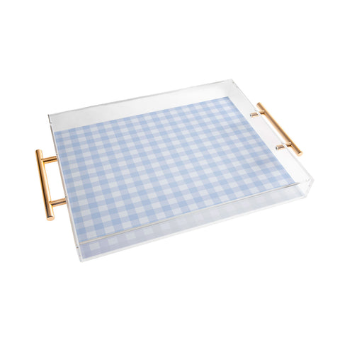 Colour Poems Gingham Sky Blue Acrylic Tray