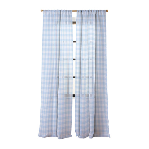 Colour Poems Gingham Sky Blue Sheer Non Repeat