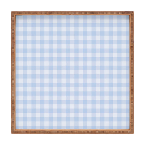 Colour Poems Gingham Sky Blue Square Tray
