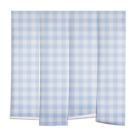 Colour Poems Gingham Sky Blue Wall Mural