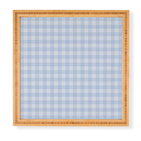 Colour Poems Gingham Sky Blue Framed Wall Art