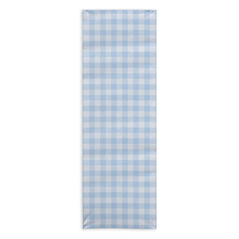 Colour Poems Gingham Sky Blue Yoga Towel