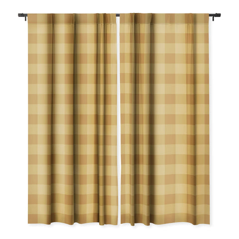 Colour Poems Gingham Straw Blackout Window Curtain