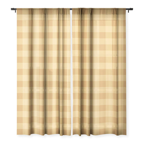 Colour Poems Gingham Straw Sheer Window Curtain