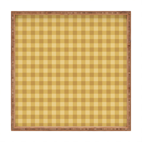 Colour Poems Gingham Straw Square Tray
