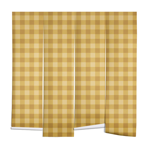 Colour Poems Gingham Straw Wall Mural