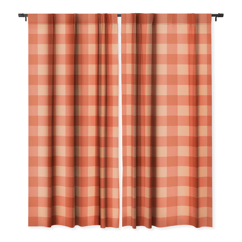 Colour Poems Gingham Strawberry Blackout Window Curtain