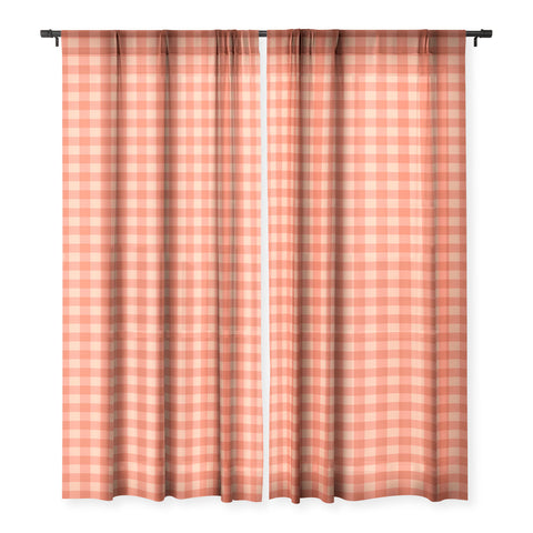 Colour Poems Gingham Strawberry Sheer Non Repeat