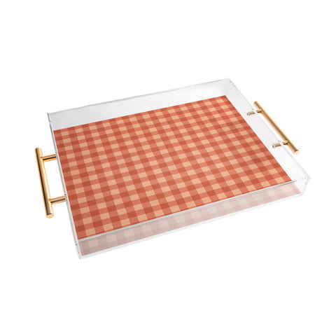 Colour Poems Gingham Strawberry Acrylic Tray