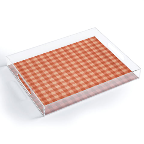 Colour Poems Gingham Strawberry Acrylic Tray