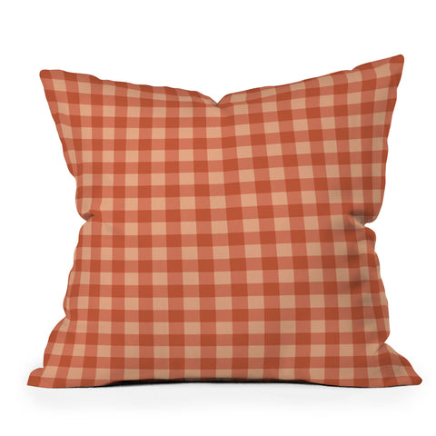 Colour Poems Gingham Strawberry Throw Pillow