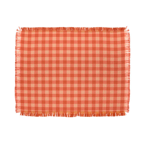 Colour Poems Gingham Strawberry Throw Blanket