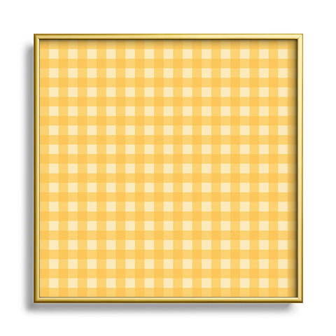 Colour Poems Gingham Sunshine Square Metal Framed Art Print