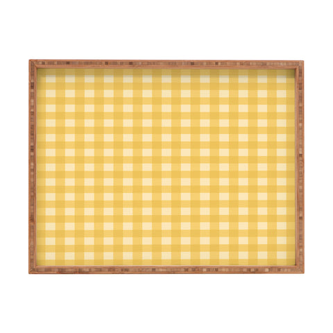 Colour Poems Gingham Sunshine Rectangular Tray
