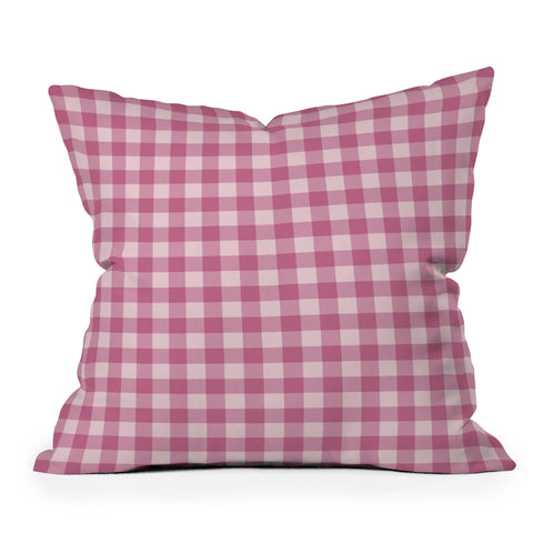 Colour Poems Gingham Tulip Outdoor Throw Pillow