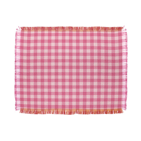Colour Poems Gingham Tulip Throw Blanket