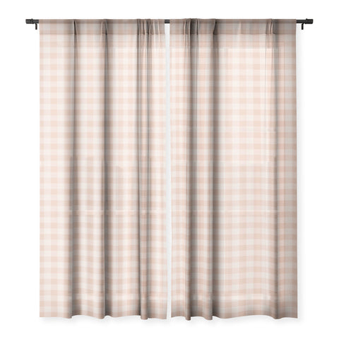 Colour Poems Gingham Warm Neutral Sheer Non Repeat