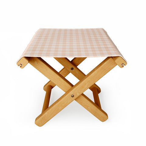 Colour Poems Gingham Warm Neutral Folding Stool