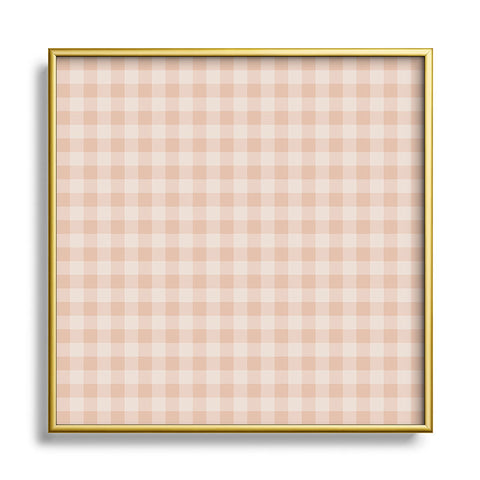 Colour Poems Gingham Warm Neutral Square Metal Framed Art Print