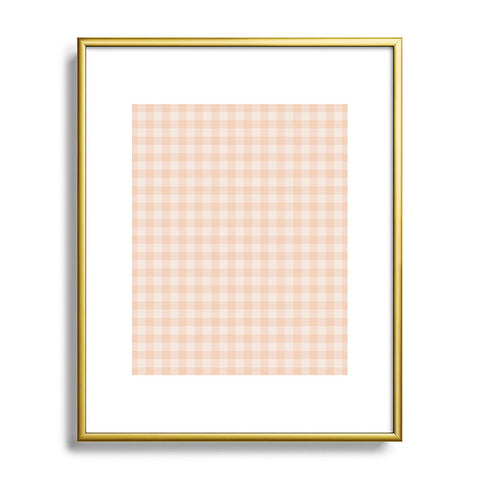 Colour Poems Gingham Warm Neutral Metal Framed Art Print