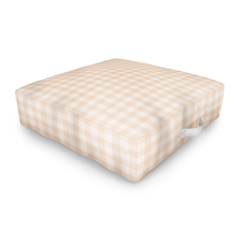 Colour Poems Gingham Warm Neutral Outdoor Floor Cushion