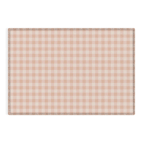 Colour Poems Gingham Warm Neutral Outdoor Rug