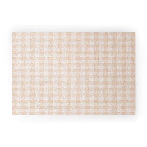 Colour Poems Gingham Warm Neutral Welcome Mat
