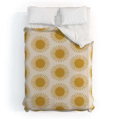 Colour Poems Golden Sun Pattern Duvet Cover