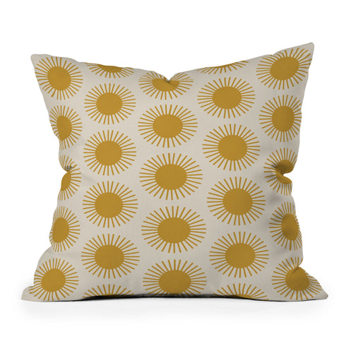 Colour Poems Golden Sun Pattern Outdoor Throw Pillow