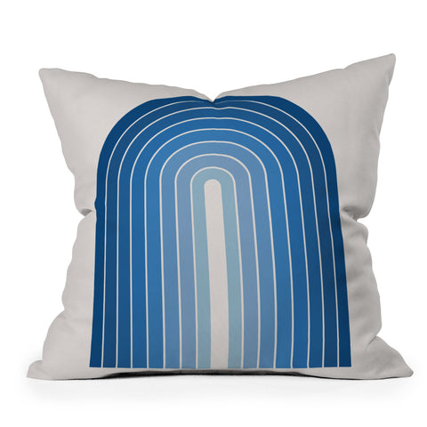Colour Poems Gradient Arch Blue Outdoor Throw Pillow