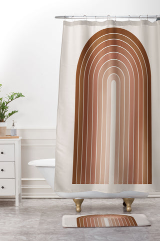 Colour Poems Gradient Arch Earth Shower Curtain And Mat