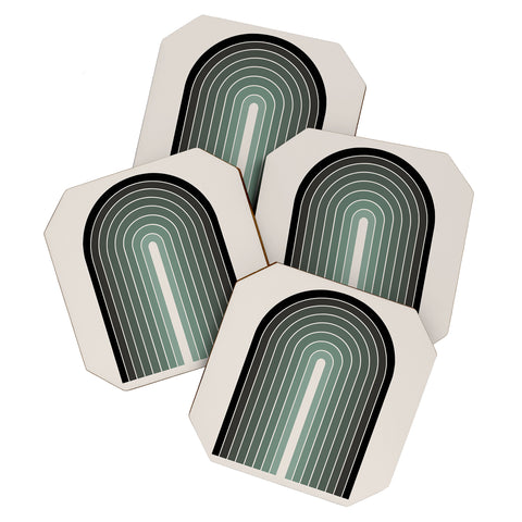 Colour Poems Gradient Arch Green Coaster Set