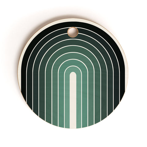Colour Poems Gradient Arch Green Cutting Board Round