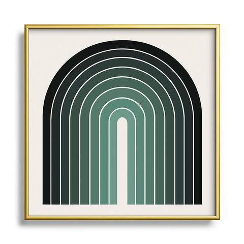 Colour Poems Gradient Arch Green Square Metal Framed Art Print