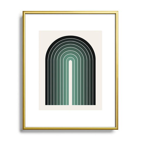 Colour Poems Gradient Arch Green Metal Framed Art Print