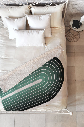 Colour Poems Gradient Arch Green Fleece Throw Blanket