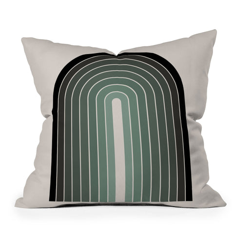 Colour Poems Gradient Arch Green Throw Pillow