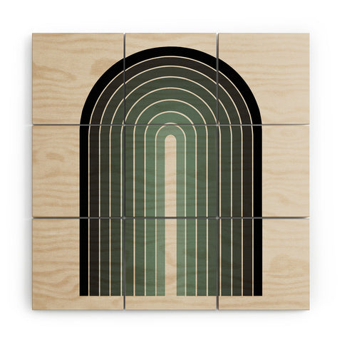 Colour Poems Gradient Arch Green Wood Wall Mural