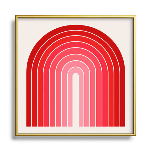 Colour Poems Gradient Arch Hot Pink Square Metal Framed Art Print