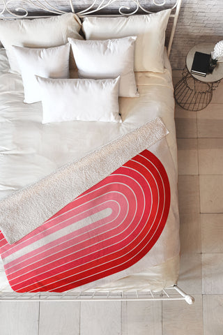 Colour Poems Gradient Arch Hot Pink Fleece Throw Blanket