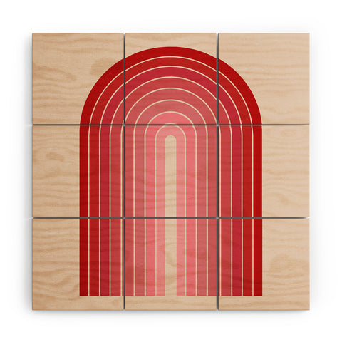 Colour Poems Gradient Arch Hot Pink Wood Wall Mural