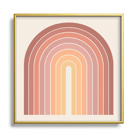 Colour Poems Gradient Arch Natural Square Metal Framed Art Print
